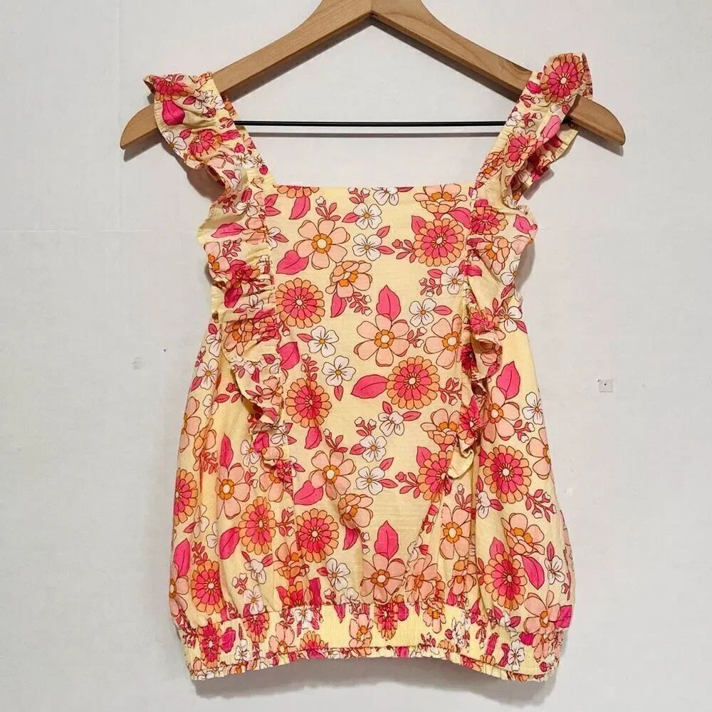 Cat & Jack Girls Floral Tank Top Sz XL (14)